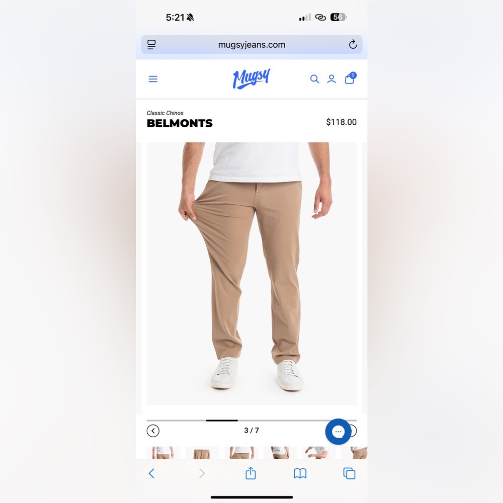 Men's Mugsy Belmonts Tan Chinos